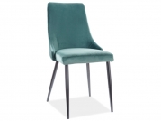 Krzesło tapicerowane Piano B Velvet - zielony / Bluvel 78 / czarne nogi Krzesło tapicerowane Piano B Velvet - zielony / Bluvel 78 / czarne nogi