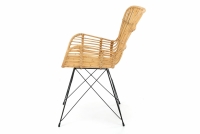 Krzesło rattanowe K335 z metalowymi nogami - naturalny / czarne nogi Krzesło rattanowe K335 z metalowymi nogami - naturalny / czarne nogi