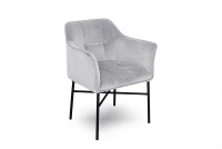 Krzesło tapicerowane loft z podłokietnikami Rozalio - Jasny Szary  szare krzesło 