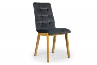 Krzesło drewniane Platinum 4 z tapicerowanym siedziskiem czarne krzesło welurowe