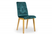 Krzesło drewniane Platinum 5 z tapicerowanym siedziskiem zielone krzesło drewniane