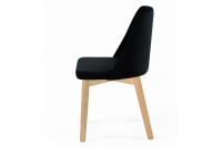 Krzesło tapicerowane Tagero na drewnianych nogach - Magic Velvet 2219 / czarny / nogi buk 