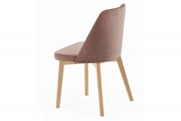 Krzesło tapicerowane Tagero na drewnianych nogach - Solo 254 / brudny róż / nogi buk 