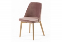 Krzesło tapicerowane Tagero na drewnianych nogach - Solo 254 / brudny róż / nogi buk 