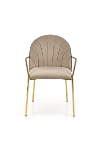 Krzesło tapicerowane z podłokietnikami K500 - beżowy / czarny krzesło tapicerowane z podłokietnikami k500 - beżowy / czarny