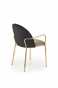 Krzesło tapicerowane z podłokietnikami K500 - beżowy / czarny krzesło tapicerowane z podłokietnikami k500 - beżowy / czarny