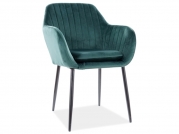 Krzesło tapicerowane Wenus Velvet - Bluvel 78 / zielony / czarne nogi Krzesło tapicerowane Wenus Velvet - Bluvel 78 / zielony / czarne nogi