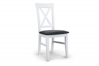 Krzesło drewniane z tapicerowanym siedziskiem i oparciem krzyżyk Retro krzesło tapicerowane