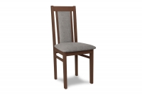 Krzesło drewniane tapicerowane Milano - szary Gemma 85 / orzech drewniane krzesło na szarych nogach