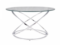 Okrągły stolik kawowy EOS B ze szklanym blatem 80 cm - chrom Okrągły stolik kawowy EOS B ze szklanym blatem 80 cm - chrom