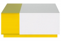 Stolik kawowy Mobi MO16 z wnęką 80 cm - biały / żółty ława mobi żółta