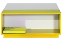 Stolik kawowy Mobi MO16 z wnęką 80 cm - biały / żółty ława mobi 16