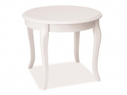 Okrągły drewniany stolik kawowy Royal D 60 cm - biały Okrągły drewniany stolik kawowy Royal D 60 cm - biały
