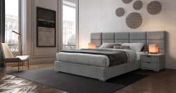 Tapicerowane łóżko sypialniane Levanter 160x200 - popielaty tapicerowane łóżo do sypialni