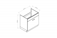 Livia D80 ZL S/2 ZAŚLEPKA - szafka dolna pod zlewozmywak z szufladą  szafka z wymiarami 