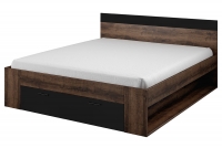 Łóżko sypialniane Beta 92 z szufladami 180x200 - dąb monastery / czarny łóżko z materacem 