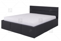 Łóżko 160 x 200 Celeste Grafitowe z pojemnikiem łóżko w ekoskórze szarej