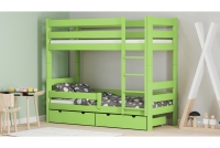 Łóżko dziecięce piętrowe Ala II   zielone łóżko z drabinką