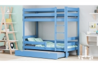 Łóżko dziecięce piętrowe trzyosobowe Ala III  niebieskie łóżko dziecięce