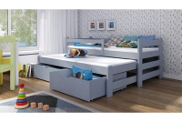 Łóżko dziecięce Alis wyjazdowe DPV 001 Certyfikat grafitowe łóżko dzicięce z barierką zabezpieczającą 