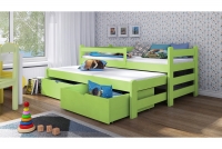 Łóżko dziecięce Alis wyjazdowe DPV 001 Certyfikat limonkowe łóżko dziecięce, z drewna sosnowego 