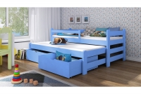 Łóżko dziecięce Alis wyjazdowe DPV 001 Certyfikat niebieskie łóżko dziecięce z szufladami 