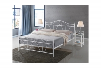 Łóżko Denver 160x200 - biały białe klasyczne łóżko metalowe