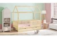 Łóżko domek parterowe Nemos II Certyfikat sosnowe łóżko dziecięce domek 