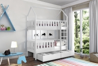 Łóżko domek piętrowe Nemos Certyfikat białe łóżeczko 