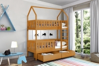 Łóżko domek piętrowe Nemos Certyfikat łóżeczko z szufladami 