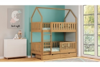 Łóżko domek piętrowe Dolores Certyfikat łóżko piętrowe drewniane
