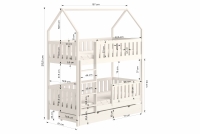 Łóżko dziecięce domek piętrowe Nemos - biały, 80x160 Łóżko dziecięce piętrowe Nemos - wymiary