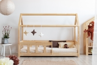 Łóżko dziecięce domek z barierką pionową Asia  łóżwczko z barierką 