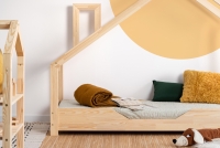 Łóżko dziecięce domek z kominem Luppo B łóżeczko drewniane