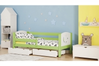 Łóżko dziecięce drewniane Denis III Gwiazdki łóżkoi zielone