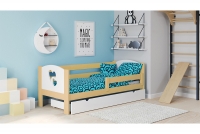 Łóżko dziecięce drewniane Denis III Serca sosnowe łóżko