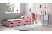 Łóżko dziecięce drewniane Fibi II łózko w całości różowe