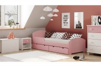Łóżko dziecięce drewniane Fibi różowe łóżko dziecięce