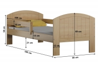 Łóżko dziecięce drewniane Holi  Łóżko dziecięce drewniane Fibi -  wymiary 190x80