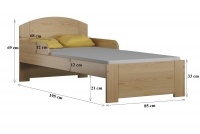 Łóżko dziecięce drewniane Fibi II Łóżko dziecięce drewniane Fibi II  - Wymiar 190x80
