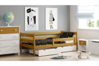 Łóżko dziecięce drewniane Ola II łóżko dziecięce w kolorze olchy