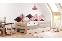 Łóżko dziecięce drewniane Tymek łóżko sosnowe z barierką