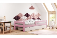 Łóżko dziecięce drewniane Tymek różowe łóżko dziecięce
