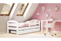 Łóżko dziecięce drewniane Wiola białe łóżko dziecięce