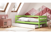 Łóżko dziecięce drewniane wysuwane Ola II zielone łóżko