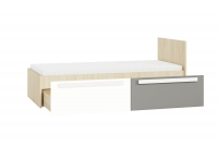 Łóżko młodzieżowe Jowiza 17 z szufladami 90x200 - buk fjord / biały / szara platyna łóżko 9