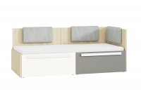 Łóżko młodzieżowe Jowiza 17 z szufladami 90x200 - buk fjord / biały / szara platyna łóżko 15