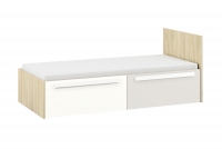Łóżko młodzieżowe Jowiza 17 z szufladami 90x200 - buk fjord / biały / szara platyna Łóżko 1