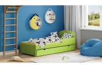 Łóżko dziecięce Fibi II parterowe wysuwane zielone łóżkeczko dziecięce