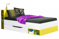 Łóżko młodzieżowe Mobi MO18 90x200 - biały / żółty łóżko mobi 18 żółte